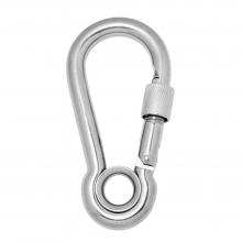 Snap Hook with threaded bush of safety stop and round thimble eye