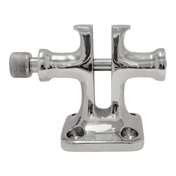 Split Bollard with spring loaded captive pin